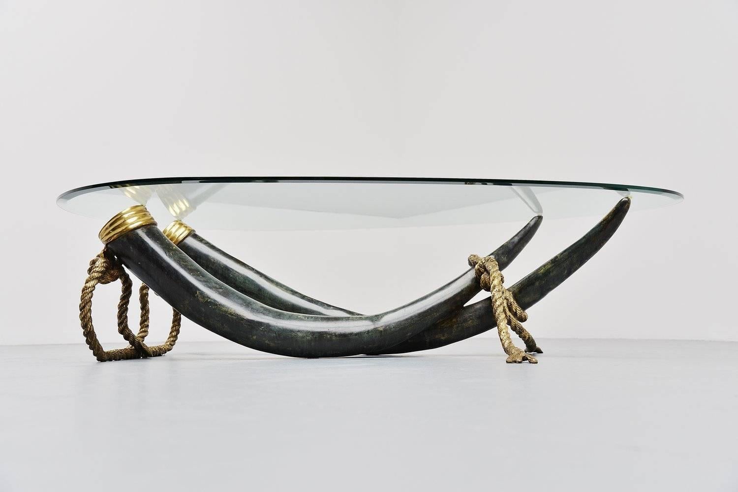 Italo Valenti Bronze Elephant Tusk Table, Spain, 1975 3
