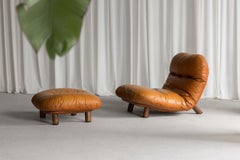 E. Cobianchi Insa lounge chair and ottoman Italy 1970s