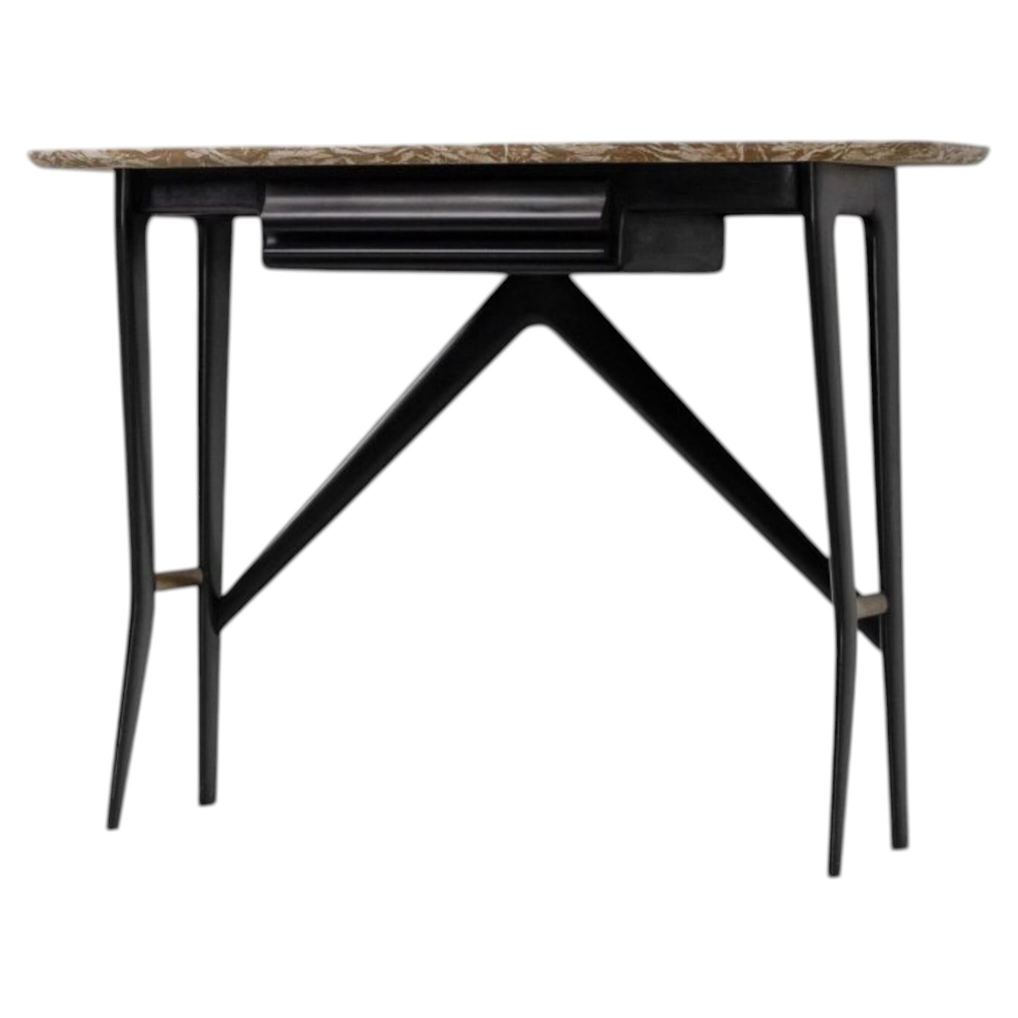 Console table with Breccia marble made in Italy 1950 For Sale