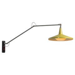Wim Rietveld panama wall lamp 4050 Gispen 1955 lime