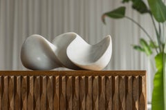 Abstract solid carrara marble sculpture