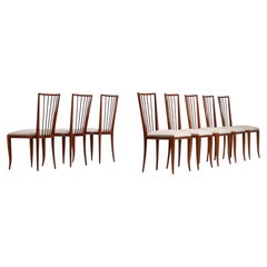 Chaises de salle à manger Giuseppe Scapinelli en bois massif, Brésil, années 1950