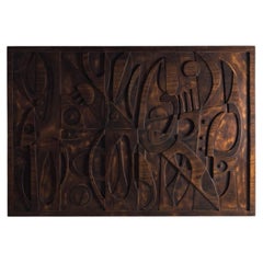 Dedalo Montali large abstract wall panel Italy 1978