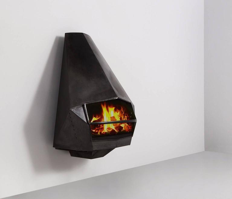 DiamondShaped Steel Fire Place For Sale at 1stDibs