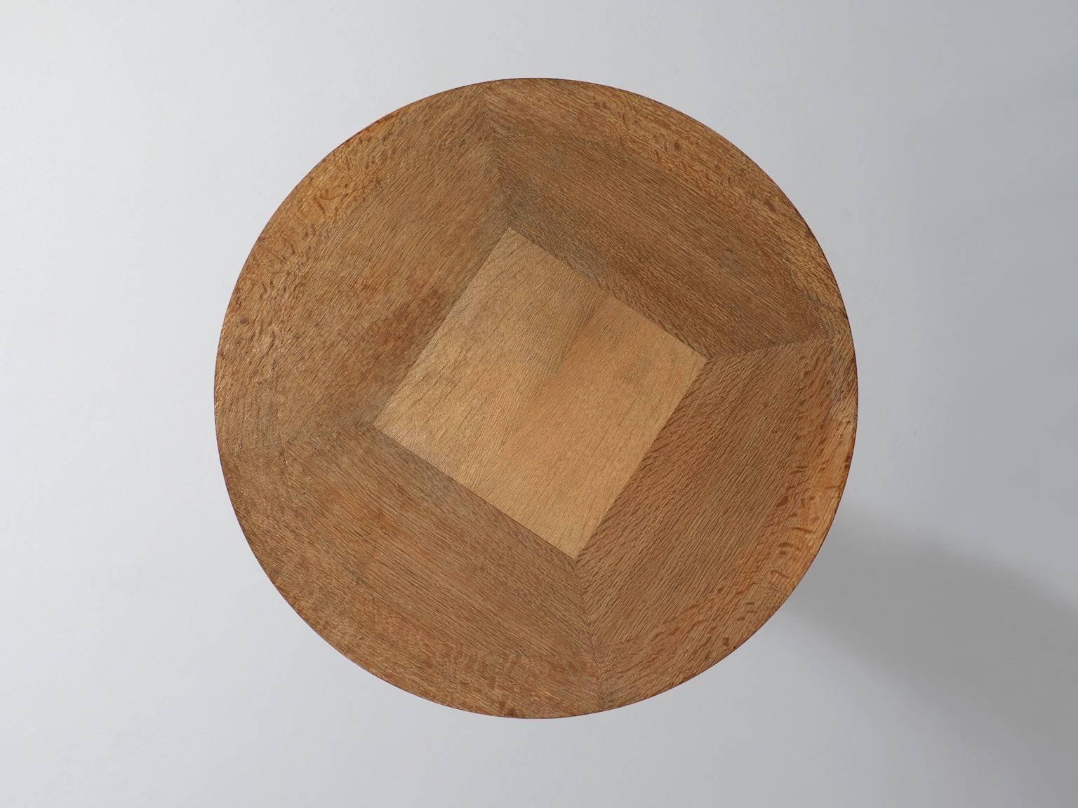 French Round Coffee Table in Solid Oak