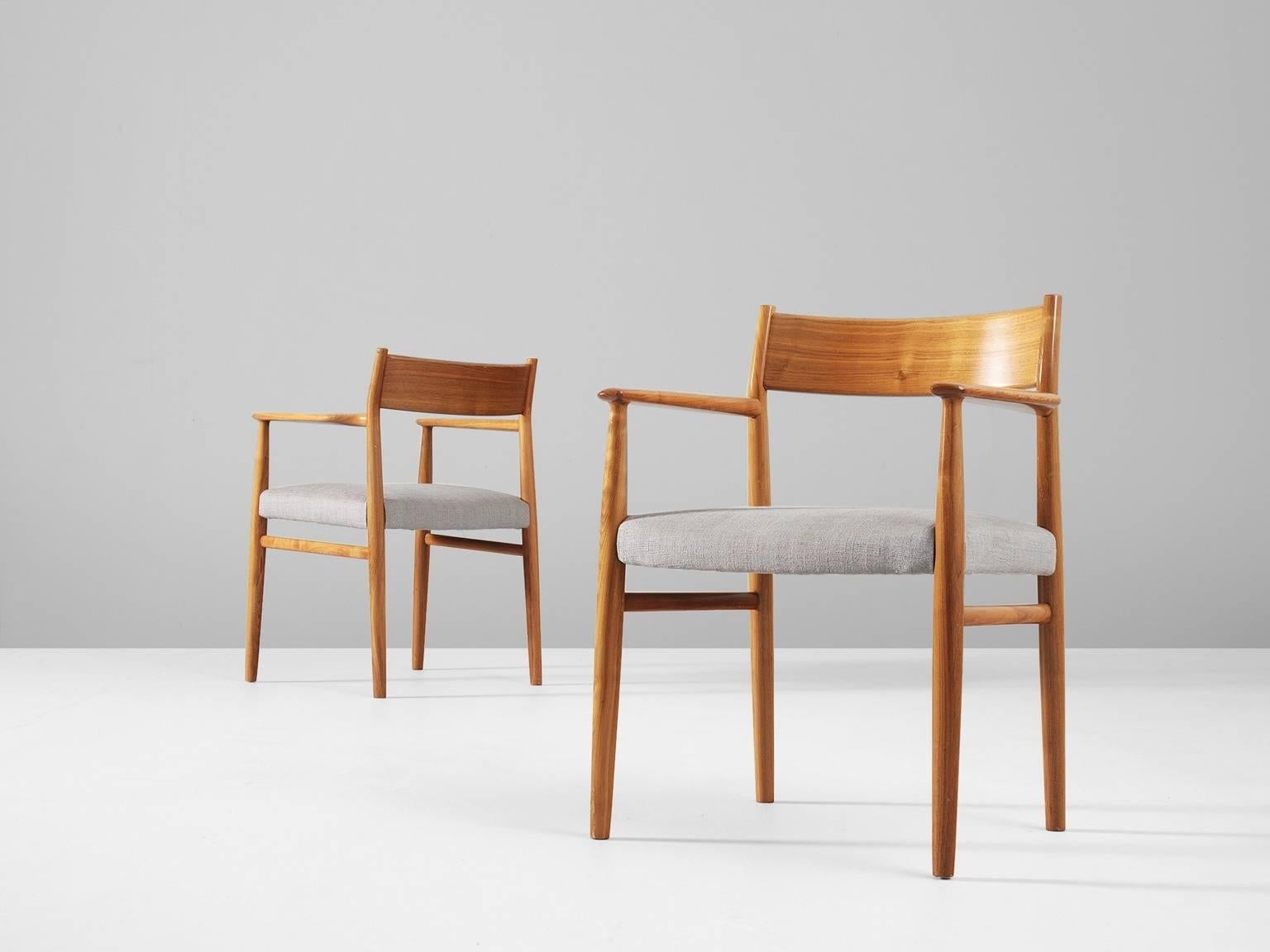Arne Vodder Set of Six Dining Chairs in Walnut In Good Condition In Waalwijk, NL