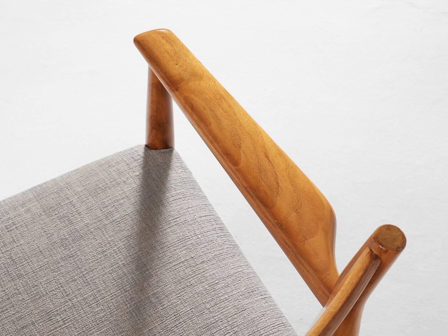 Fabric Arne Vodder Set of Six Dining Chairs in Walnut