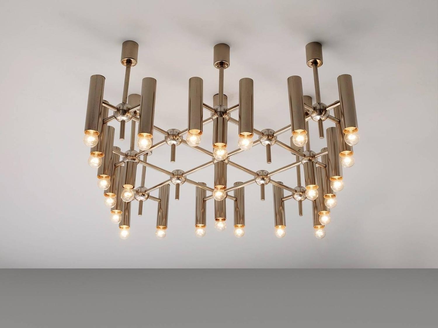 Large Chandelier in Steel For Sale at 1stdibs