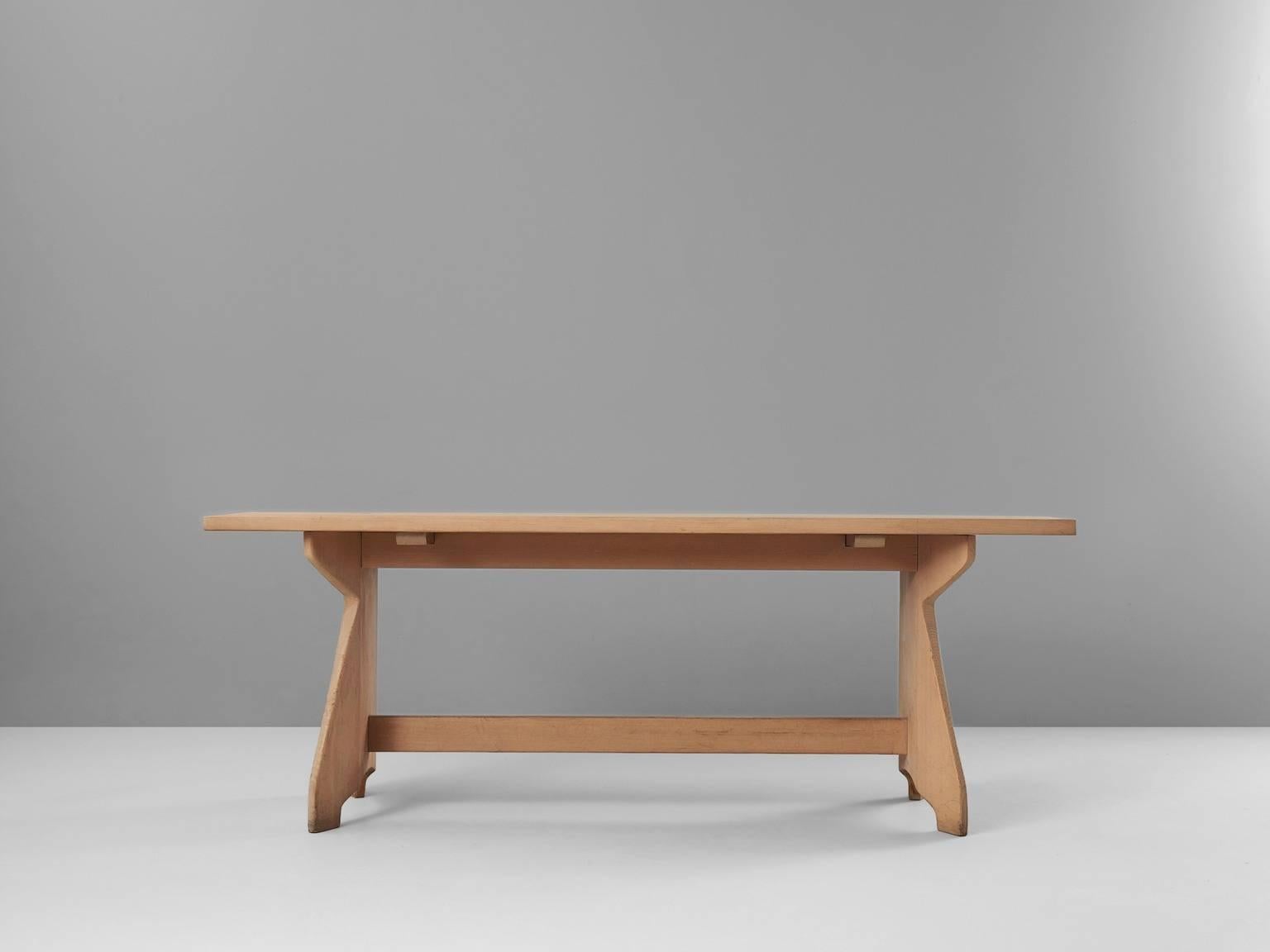 Scandinavian Modern Dining Table in Solid Pine