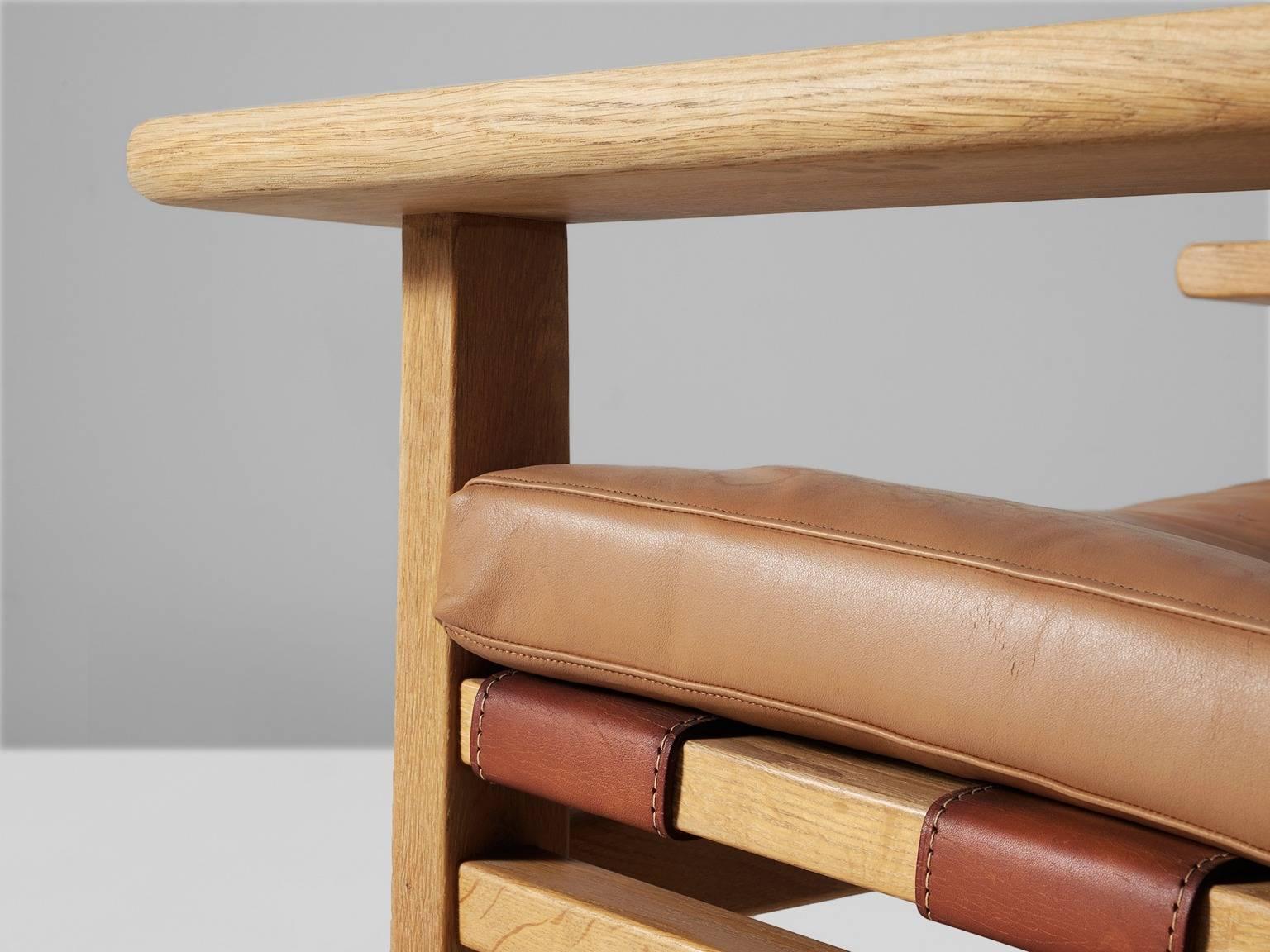 Kurt Ostervig Armchair in Oak and Leather for K.P. Møbler 1