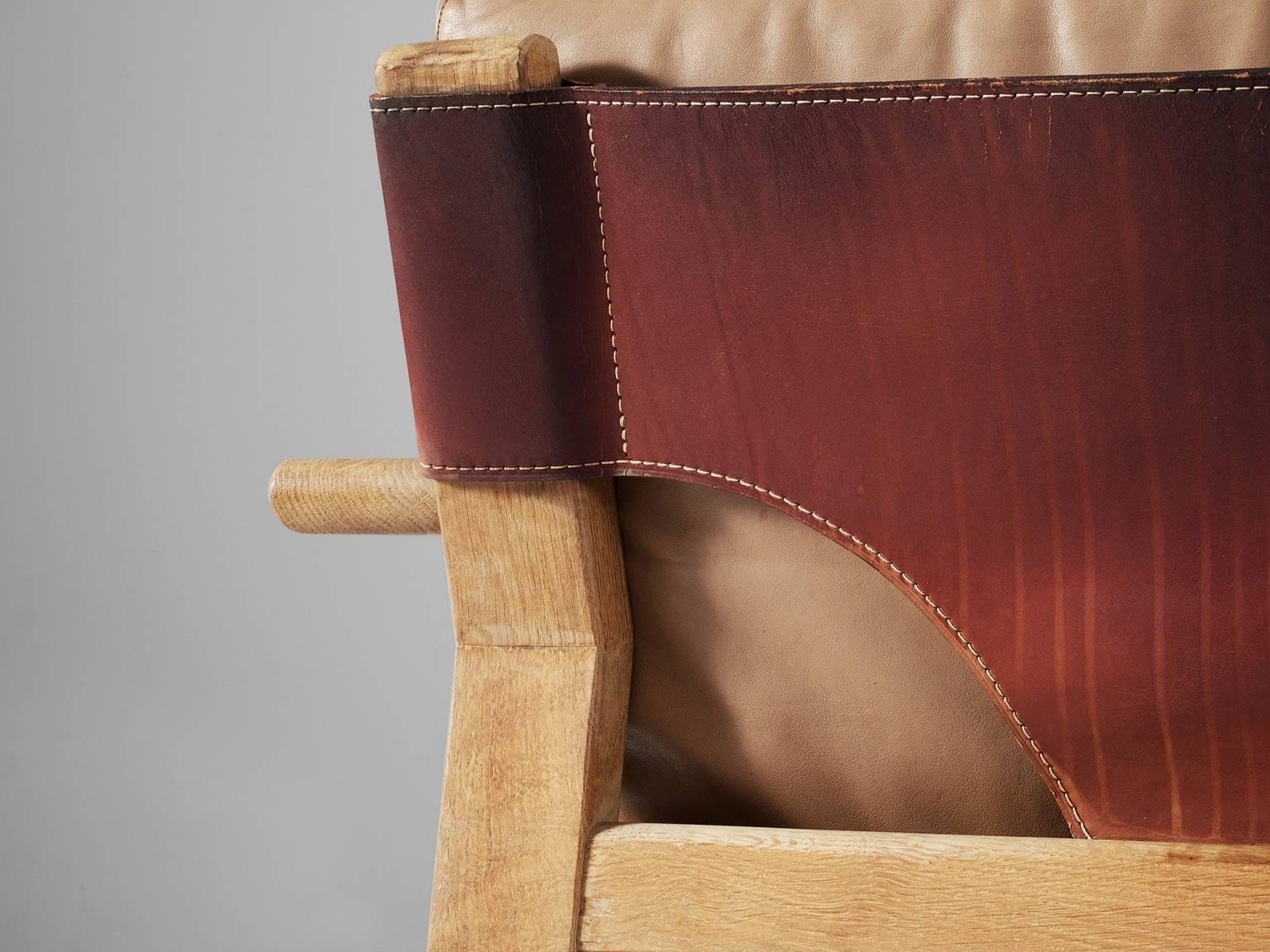 Mid-20th Century Kurt Ostervig Armchair in Oak and Leather for K.P. Møbler