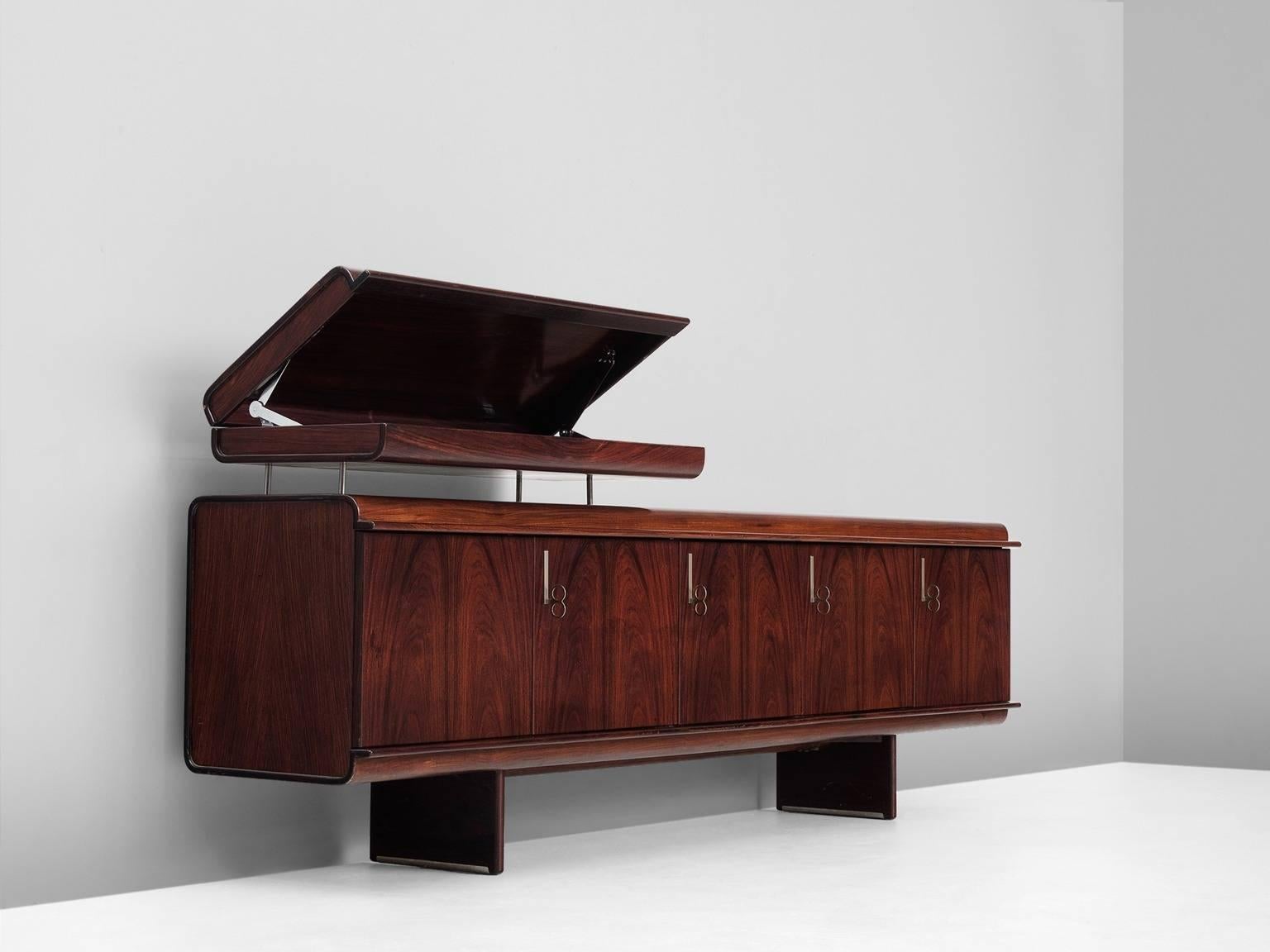 Mid-Century Modern Vittorio Introini Exceptional Freestanding Rosewood Sideboard for Sormani