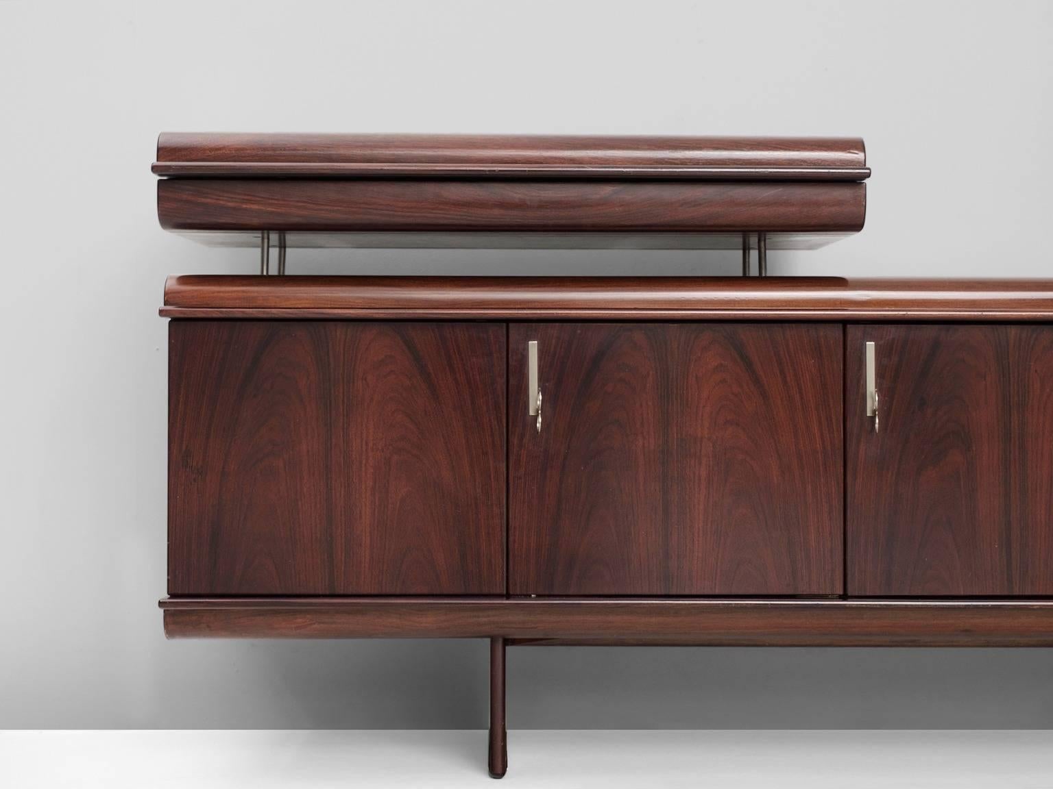 Mid-20th Century Vittorio Introini Exceptional Freestanding Rosewood Sideboard for Sormani