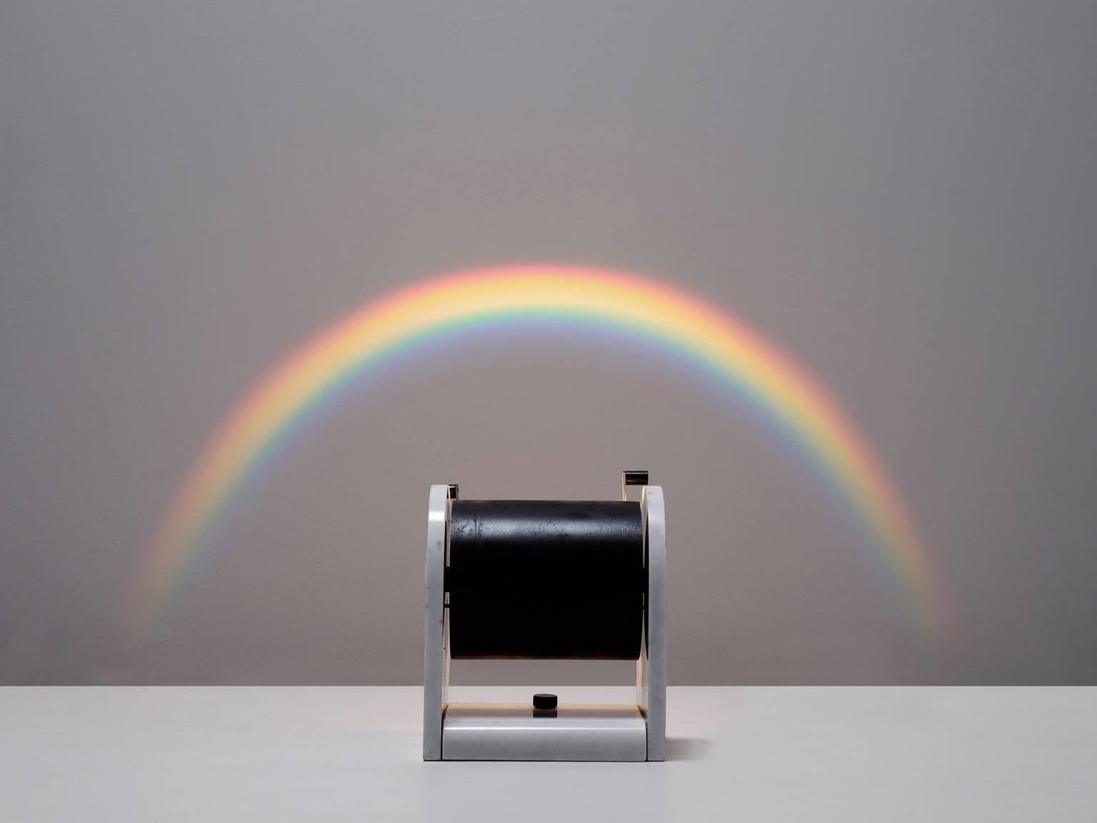 Lamp 'Arc en Ciel', in marble, glass and metal, by Andrea Bellosi for Studio Alchimia, Italy 1979. 

Stunning light with marble base. This exceptional lamp creates an extraordinary light pattern. Due the halogen light and prism, this light creates