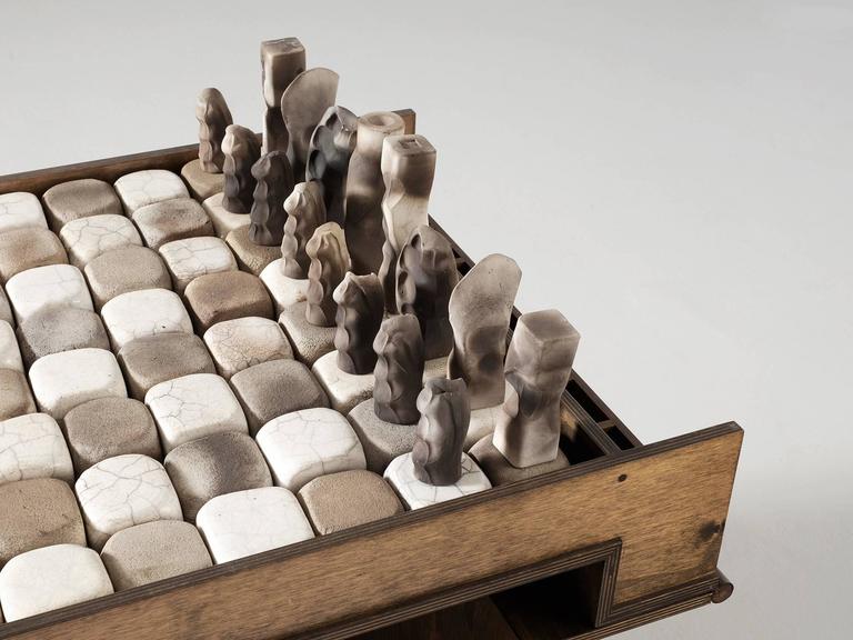 Exceptional Ceramic Chess Set and Table For Sale at 1stdibs Exceptional Ceramic Chess Set and Table For Sale at 1stdibs