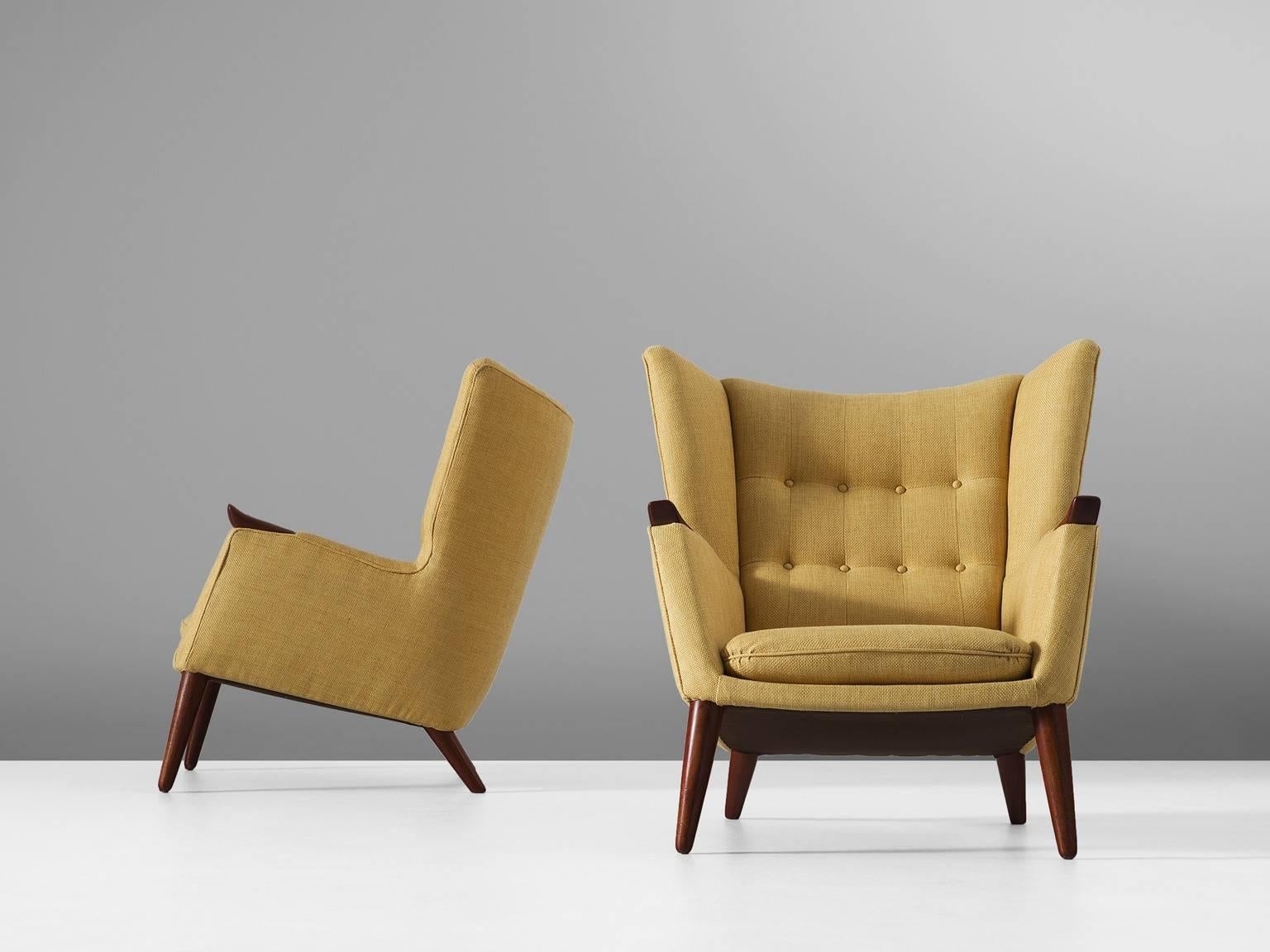 Scandinavian Modern Kurt Østervig Pair of Yellow Lounge Chairs