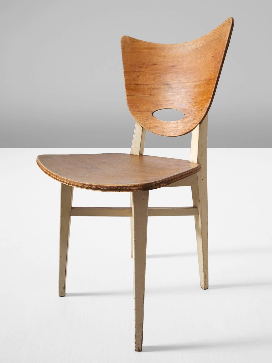 Mid-20th Century Set of Four Dining Chairs in Beech