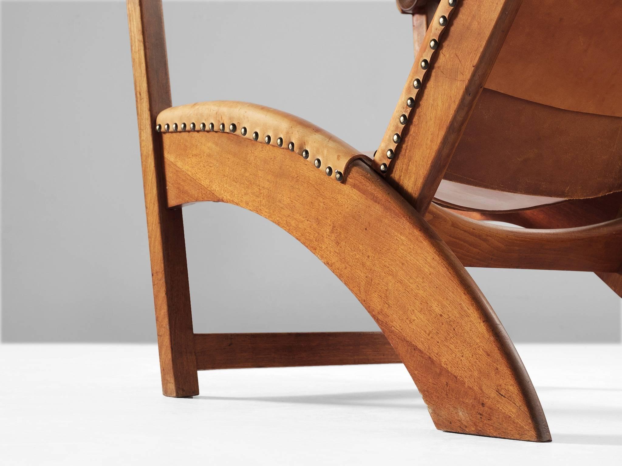 Mogens Voltelen Pair of Copenhagen Chairs in Cognac Leather 1