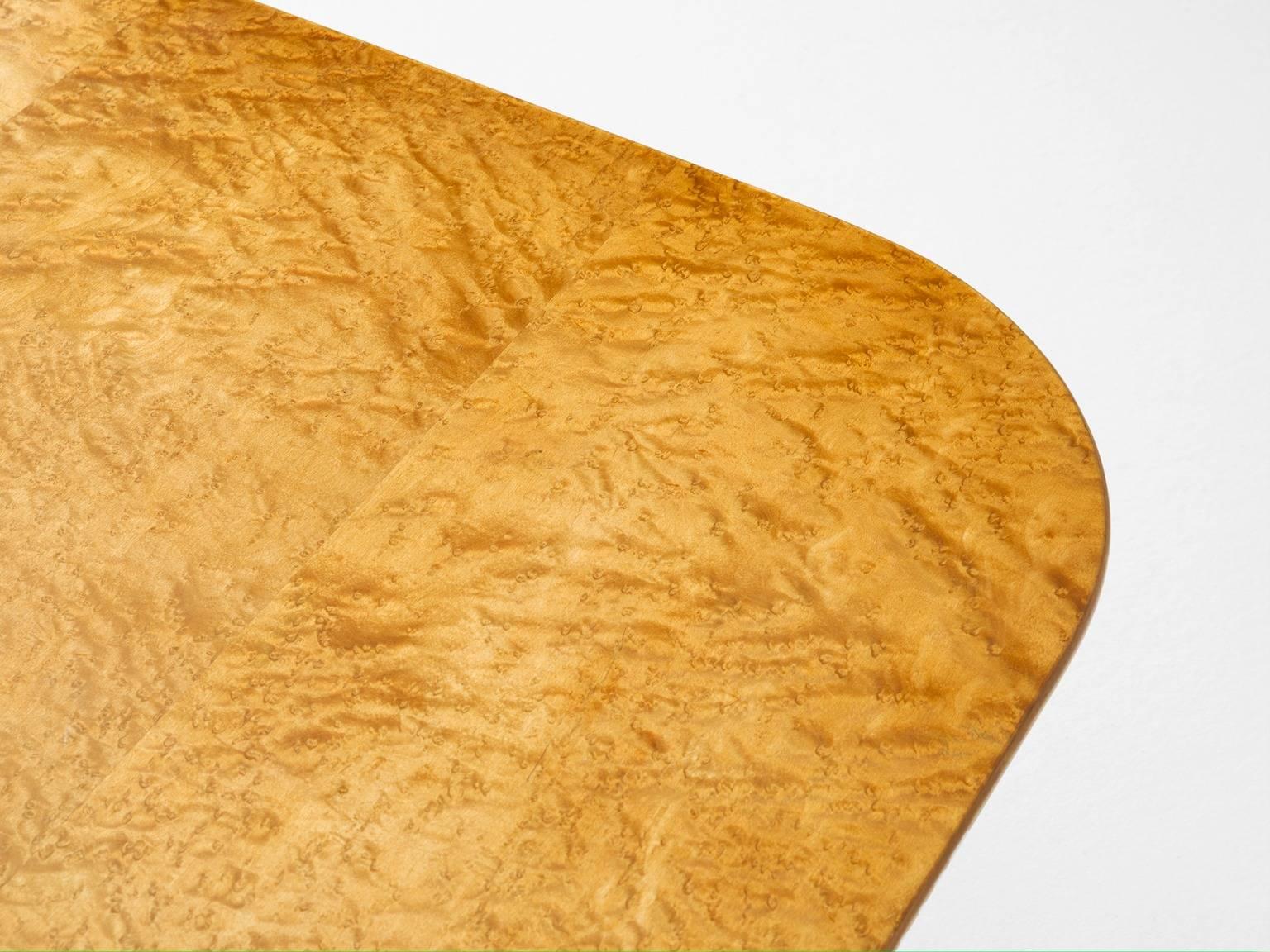 Late 20th Century Saporiti Large Coffee Table in Bird's-Eye Maple