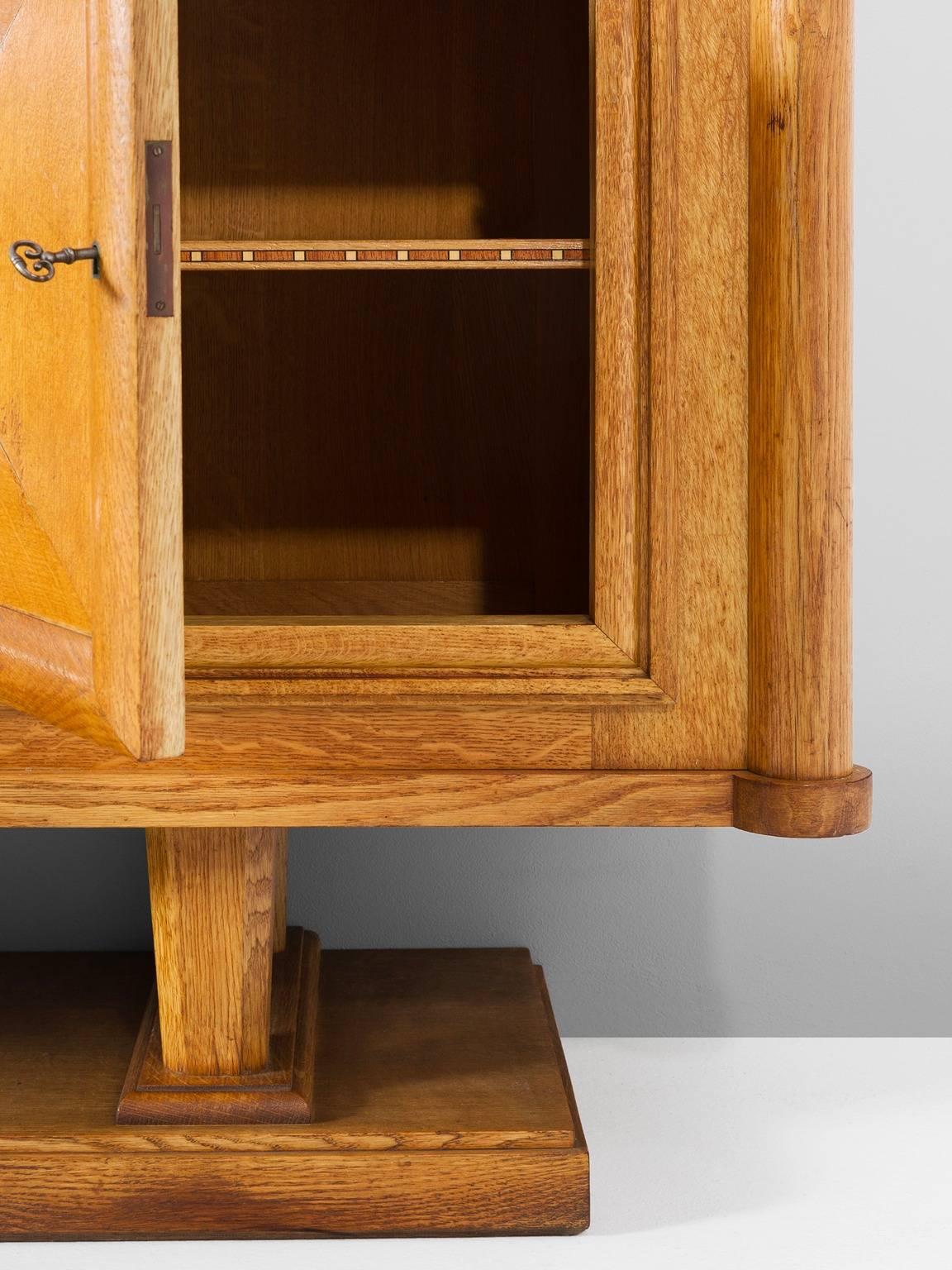 Art Deco Credenza in Blond Oak In Good Condition In Waalwijk, NL