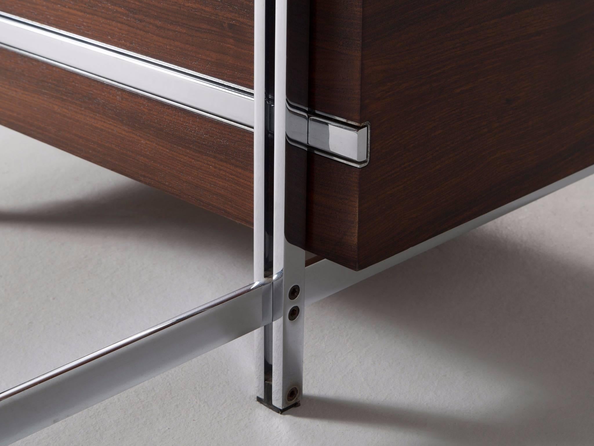 Jules Wabbes Set of Two Desks in Rosewood and Chrome 1