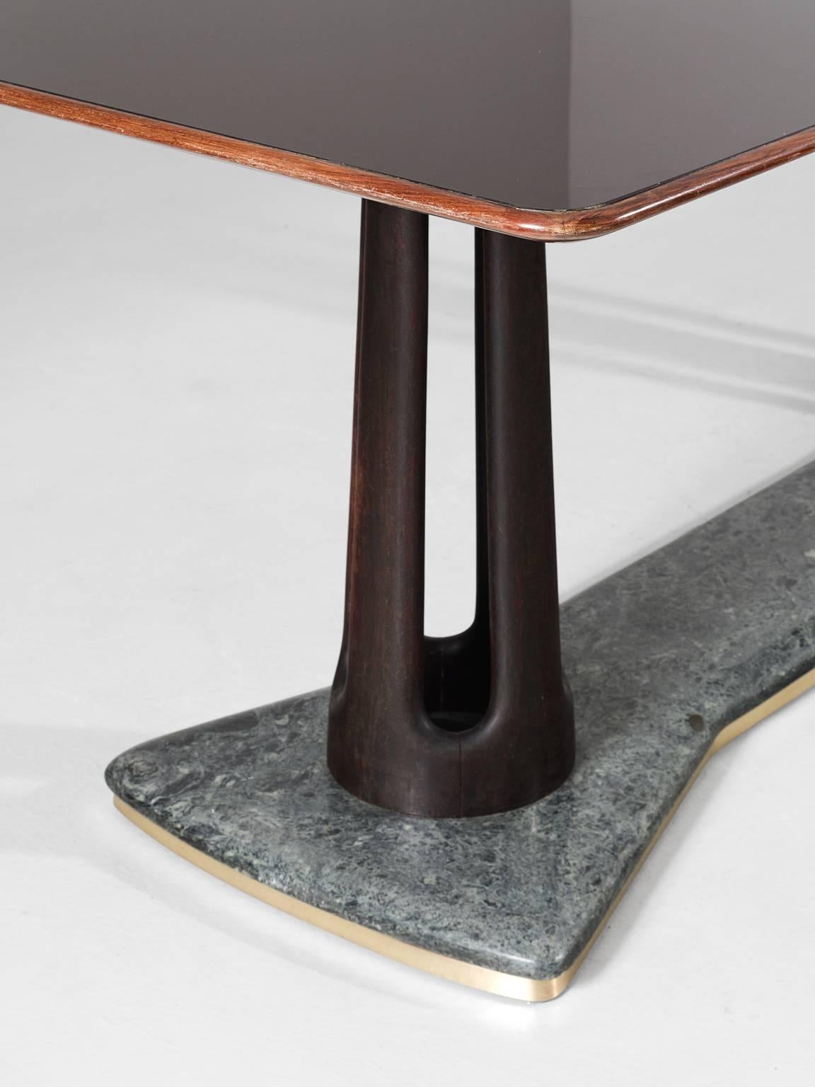 Italian Guglielmo Ulrich Attributed Center Table in Serpentine Marble