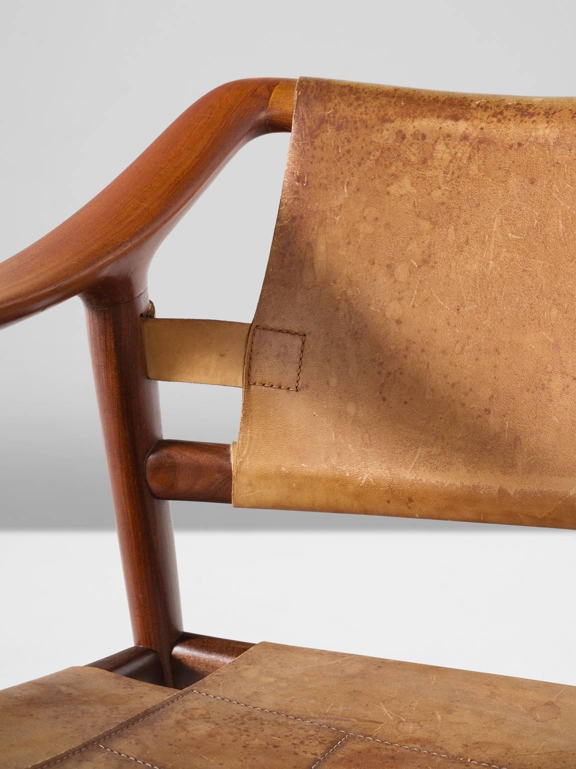 Norwegian Rastad & Relling 'Bambi' Armchair in Teak and Cognac Leather