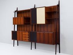 Console murale italienne en bois de rose pour Dassi Milano