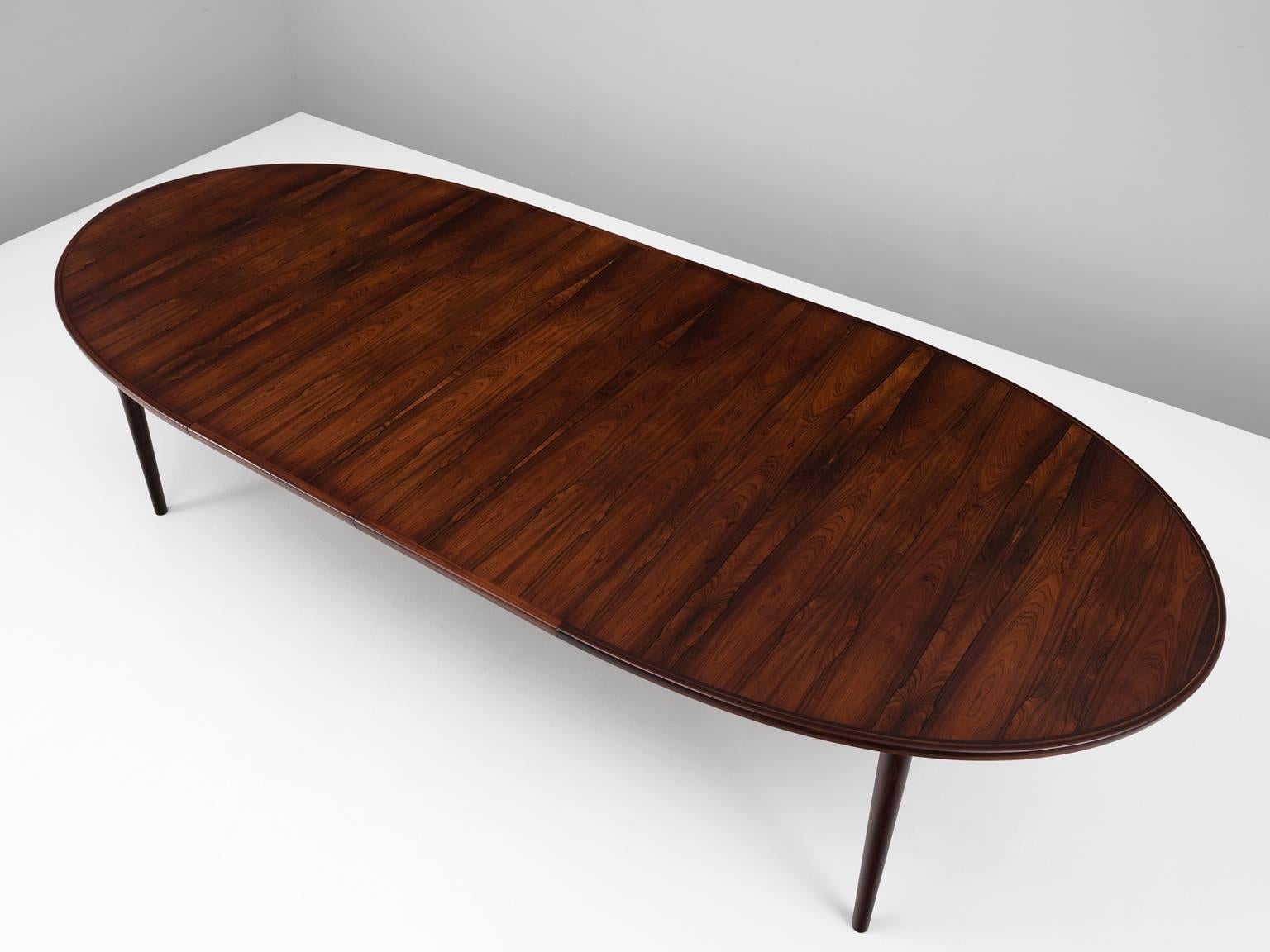 Mid-Century Modern Arne Vodder Rosewood Extendable Dining Table for Sibast