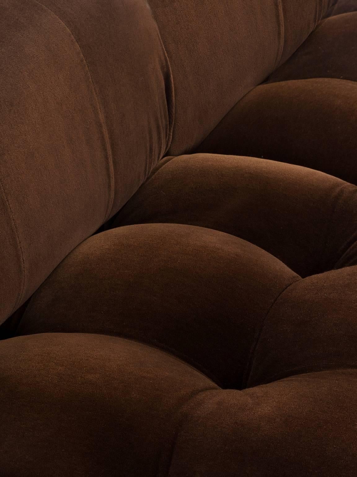 Fabric Mario Bellini 'Camaleonda' Modular Sofa in Original Brown Upholstery