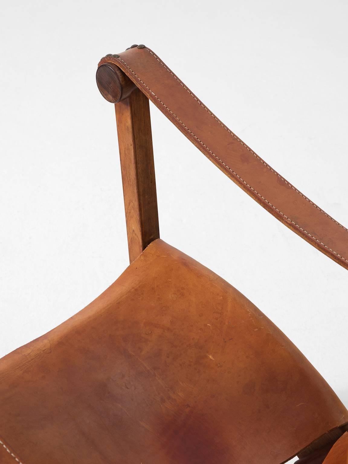 Mogens Voltelen Copenhagen Chair in Mahogany and Cognac Leather 1