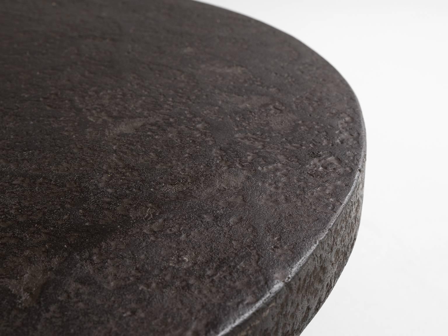 European Round Stone Iron Look Coffee Table