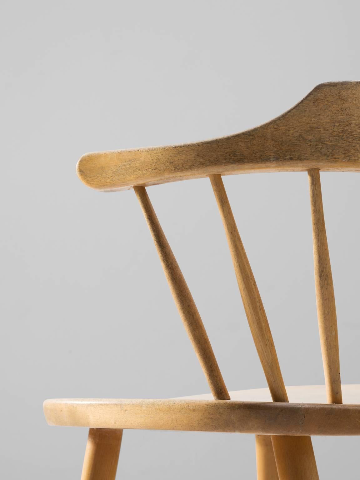 Swedish Yngve Ekström Set of Six 'SmåLand' Dining Chairs in Birch