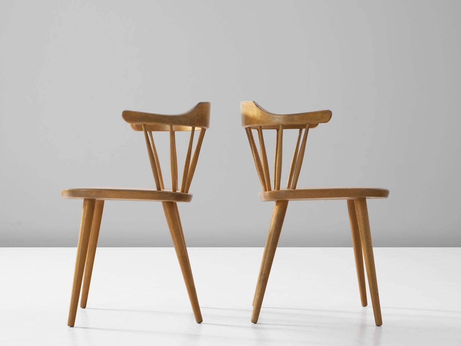 Mid-Century Modern Yngve Ekström Set of Six 'SmåLand' Dining Chairs in Birch