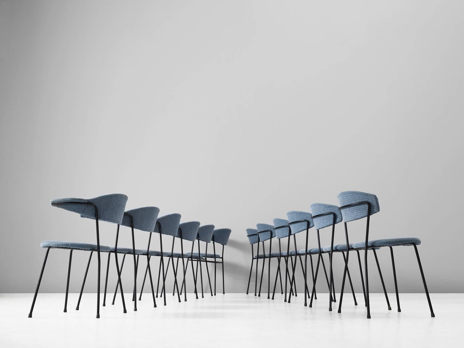 Mid-Century Modern Set of 12 Italian Dining Room Chairs for Arflex