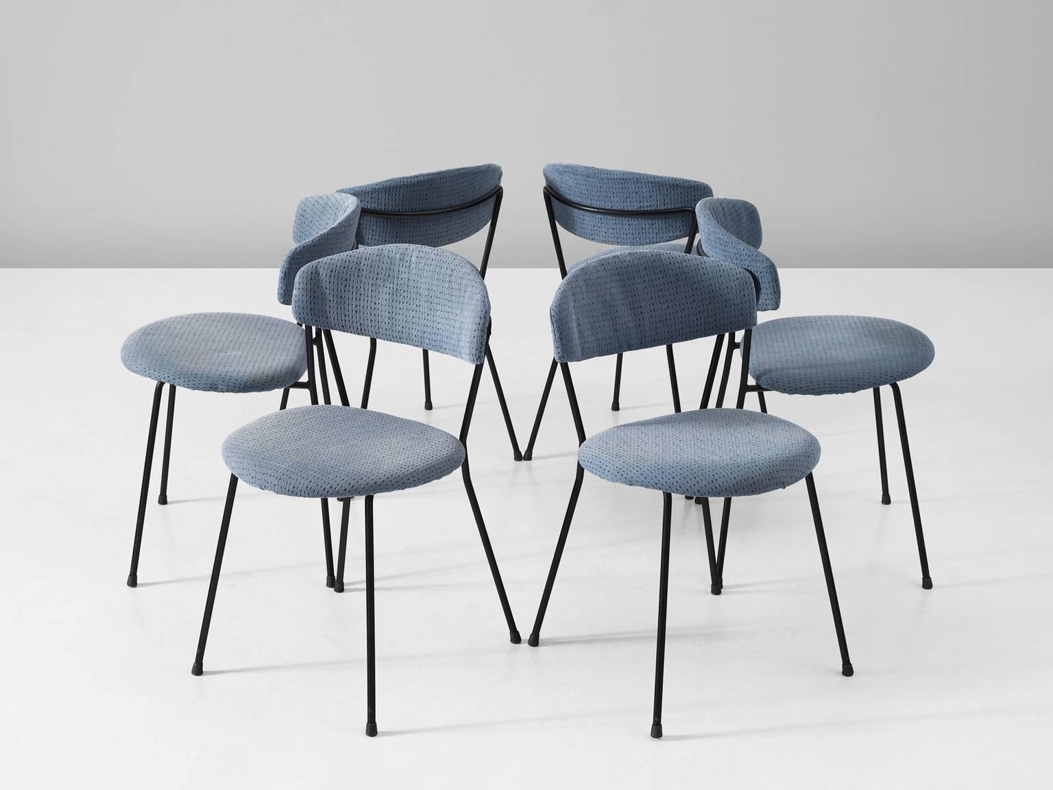 Fabric Set of 12 Italian Dining Room Chairs for Arflex