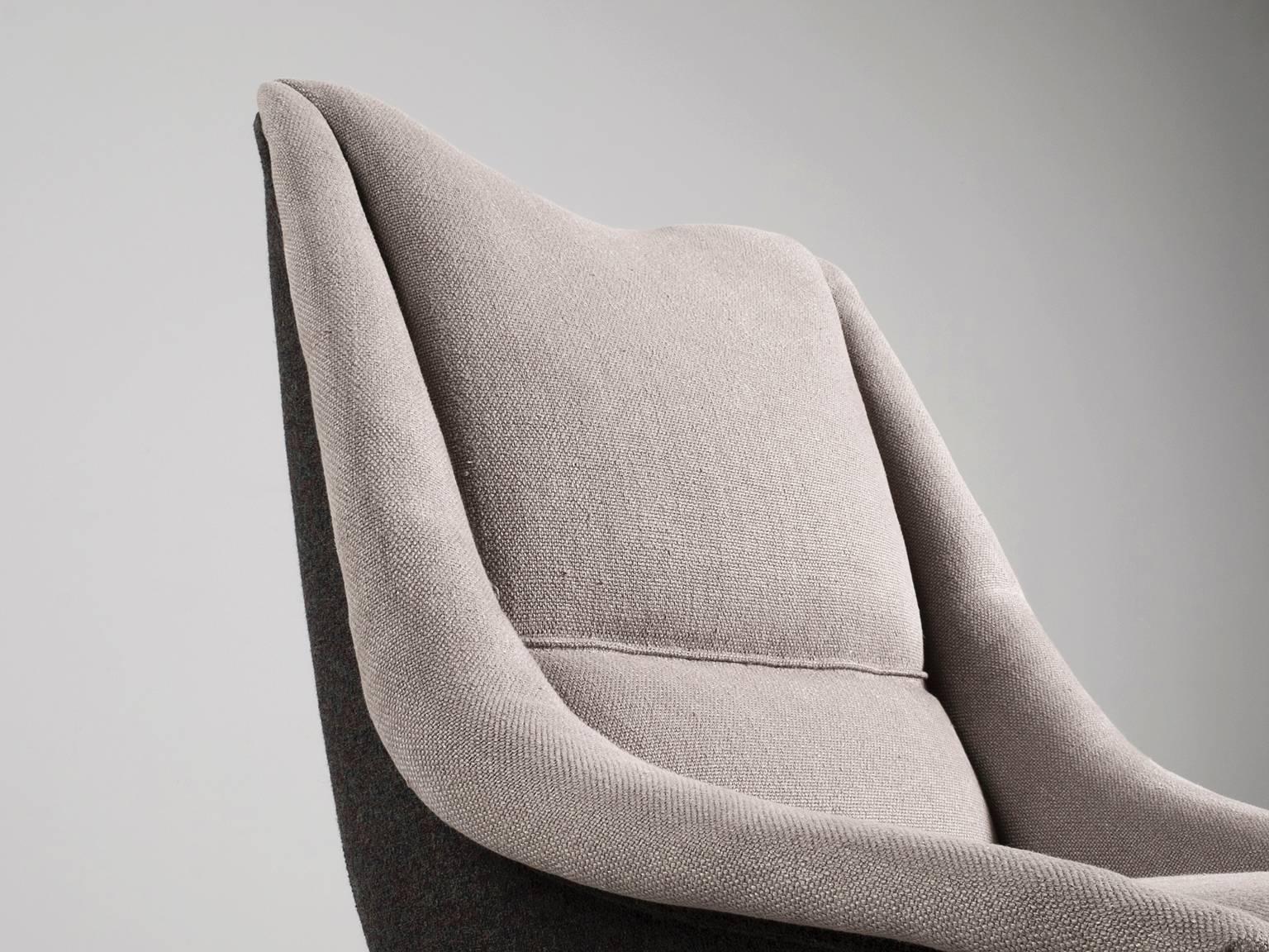 Mid-20th Century Lounge Chair in Duo-Tone Upholstery for ISA Italy