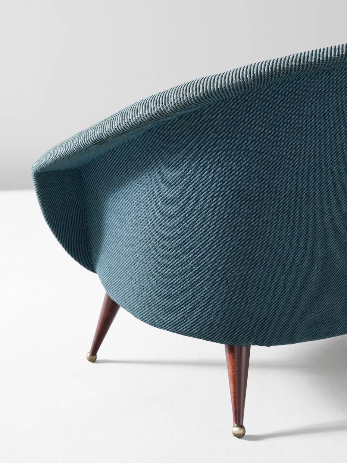Mid-20th Century Folke Jansson Blue Petrol Sofa +  two chairs to reupholster