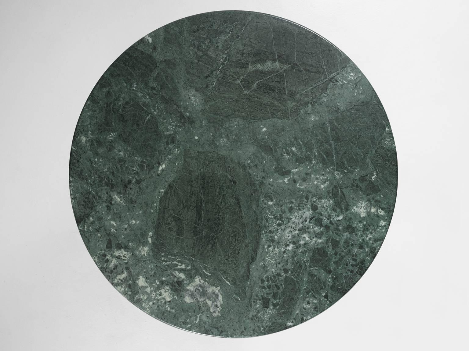 European Round Green Marble Center Table 