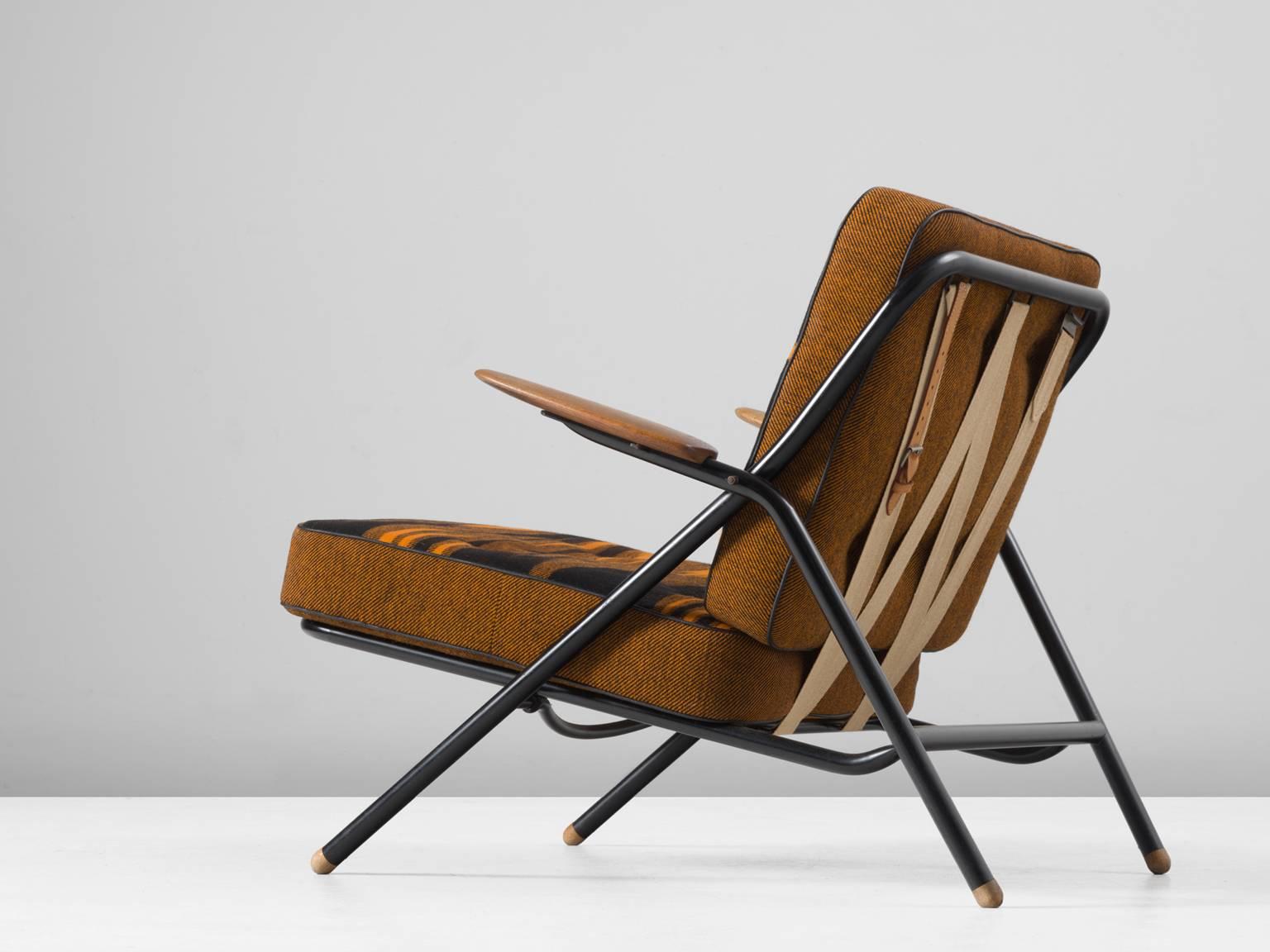 Danish Hans Wegner 'GE215' Sawbuck Lounge Chair with Original Upholstery
