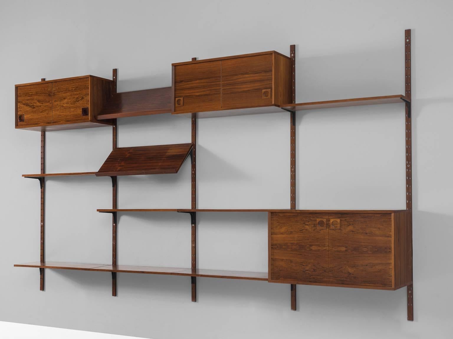 Mid-Century Modern Danish Wall Unit in Rosewood by Albert Hansen