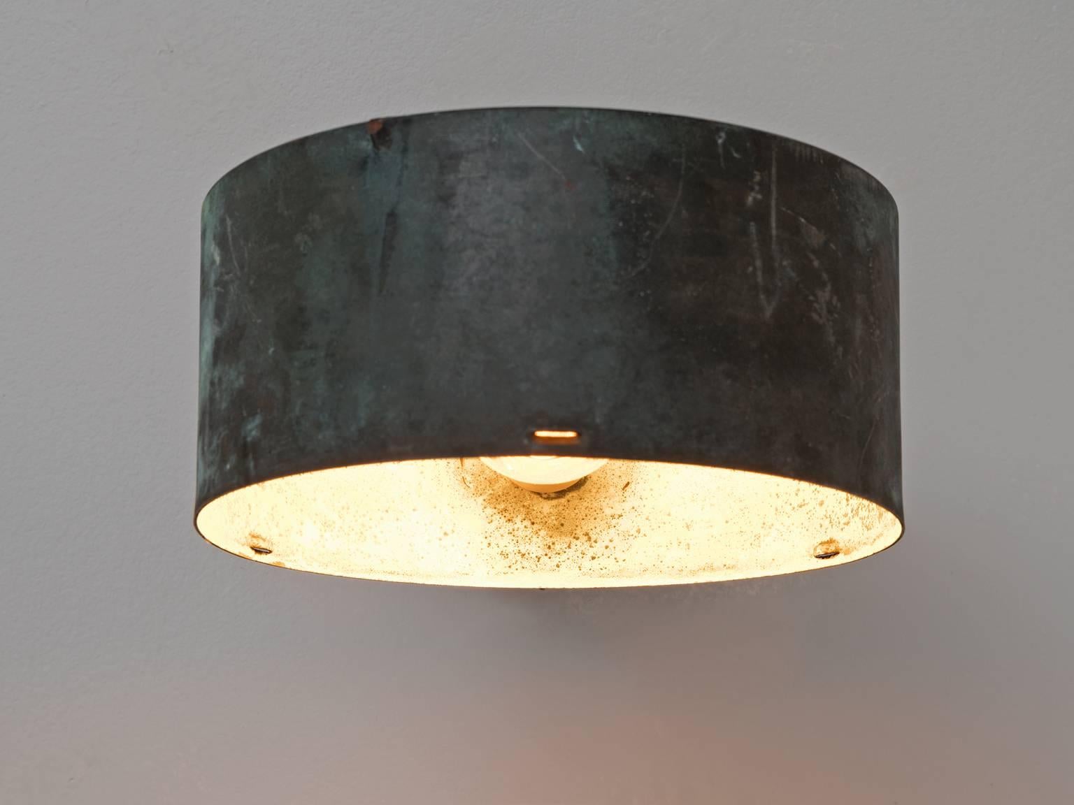 Hans-Agne Jakobsson Set of 4 Patinated Copper Wall Lights In Excellent Condition In Waalwijk, NL