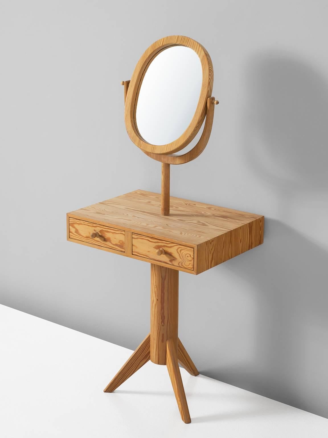 Mid-Century Modern Illums Bolighus Vanity Dressing Table in Pine
