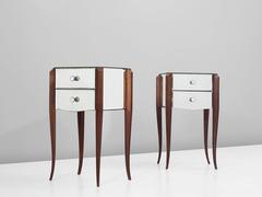 Pair of French Art Deco Mirrored Nightstands