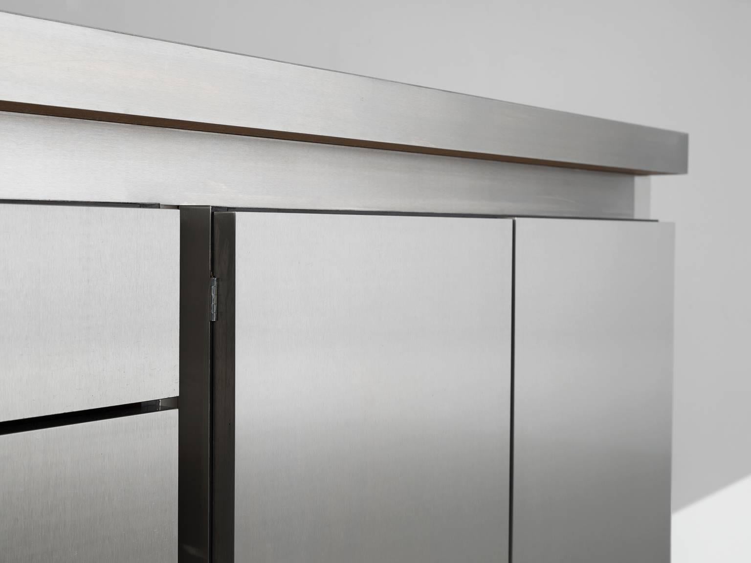 Mid-Century Modern Lodovico Acerbis Stainless Steel Sideboard for Acerbis