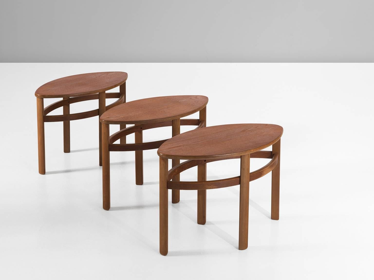 Scandinavian Coffee Table and Three Nesting Tables in Teak 1