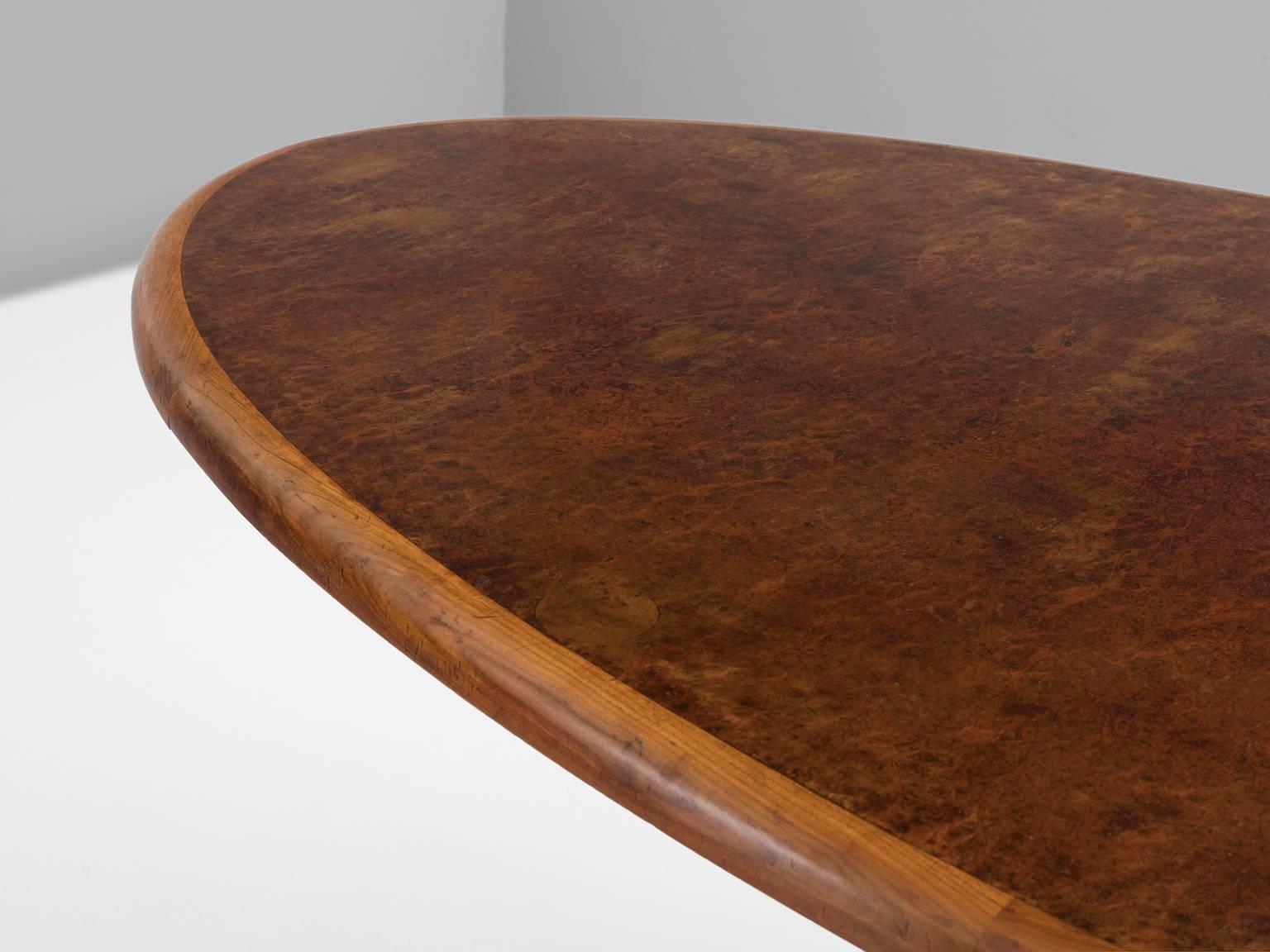 Mid-20th Century Art Deco Table in Burl and Walnut