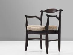 Guillerme & Chambron Dark Stained Oak Armchair