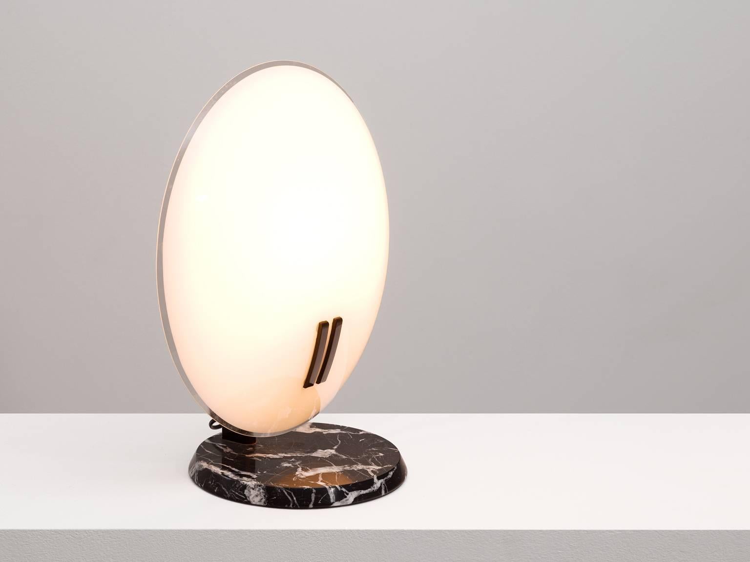 Mid-Century Modern Bruno Gecchelin Black Marble Table Lamp for O-Luce 