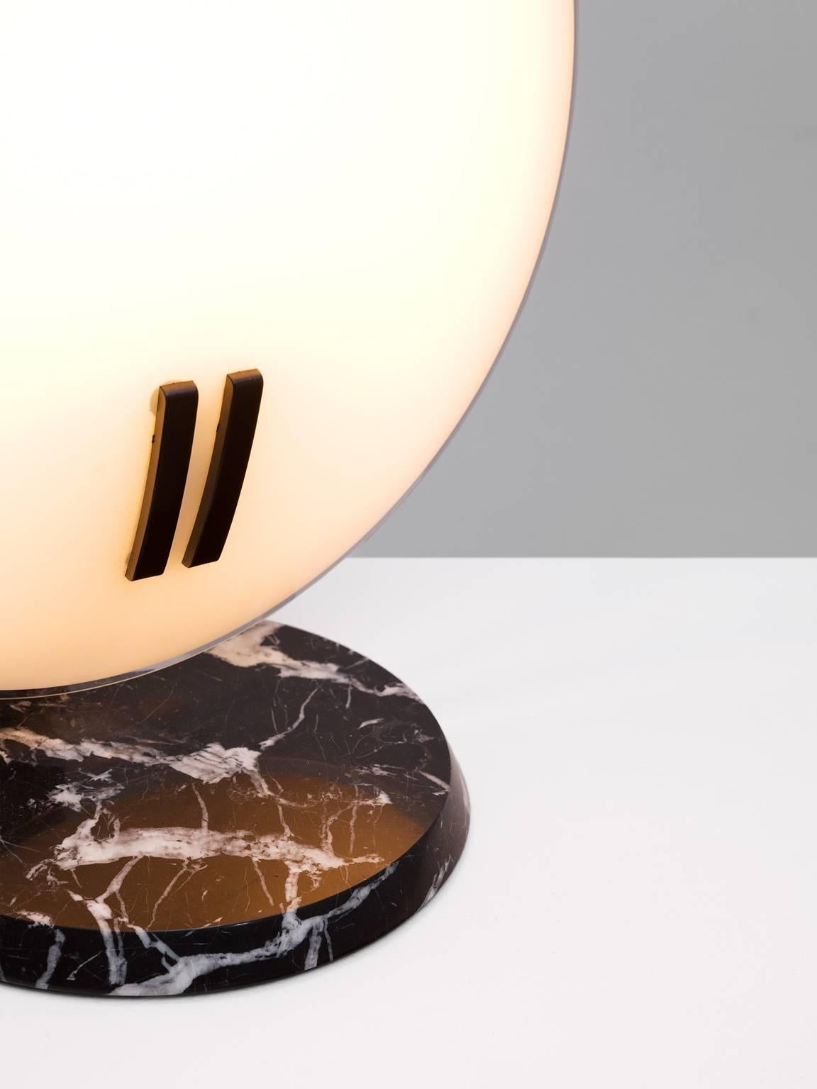 Italian Bruno Gecchelin Black Marble Table Lamp for O-Luce 